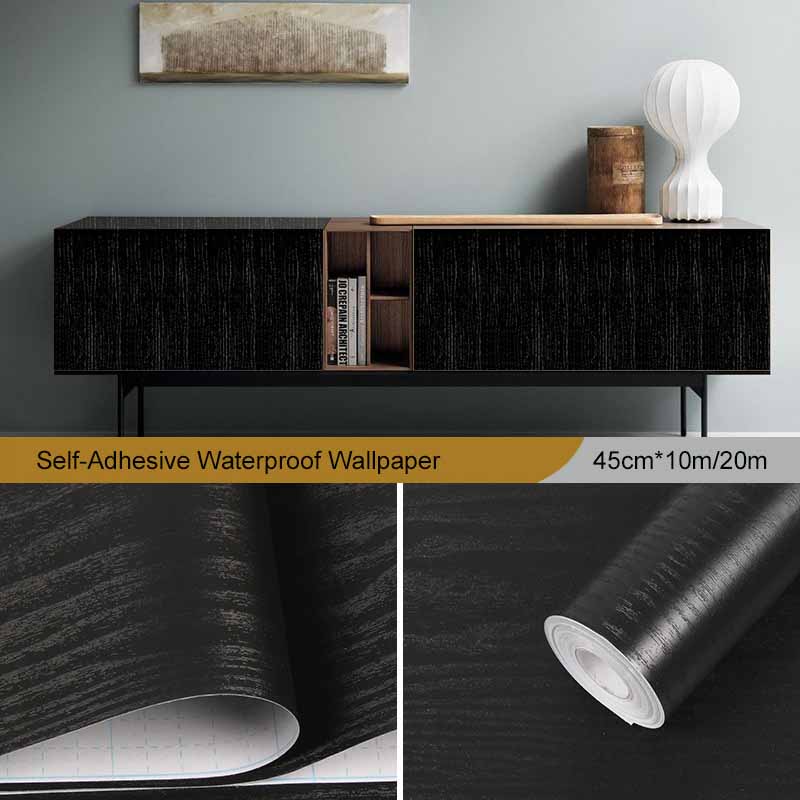 Realistic Red Wood Grain Peel & Stick Vinyl Wrap Self-Adhesive Furniture Film for Tables Cabinets Wardrobes & DIY Home Renovation Wall Paper