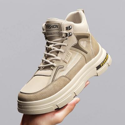 Autumn and Winter Mid-high-top New Martin Shoes Fashion Casual Platform Tooling Boots Lace-up Trend Men's Thick-heeled Martin Boots