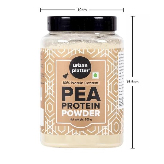 Urban Platter Hrachový proteinový koncentrát v prášku, 500 g [Bez příchuti | Neslazený | Přidávejte do nápojů, pečiva, dezertů, slaných jídel]