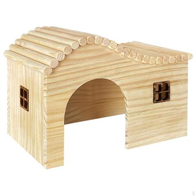 Gemütliches Hamster-Holzhaus mit Fenster für Kleintiere