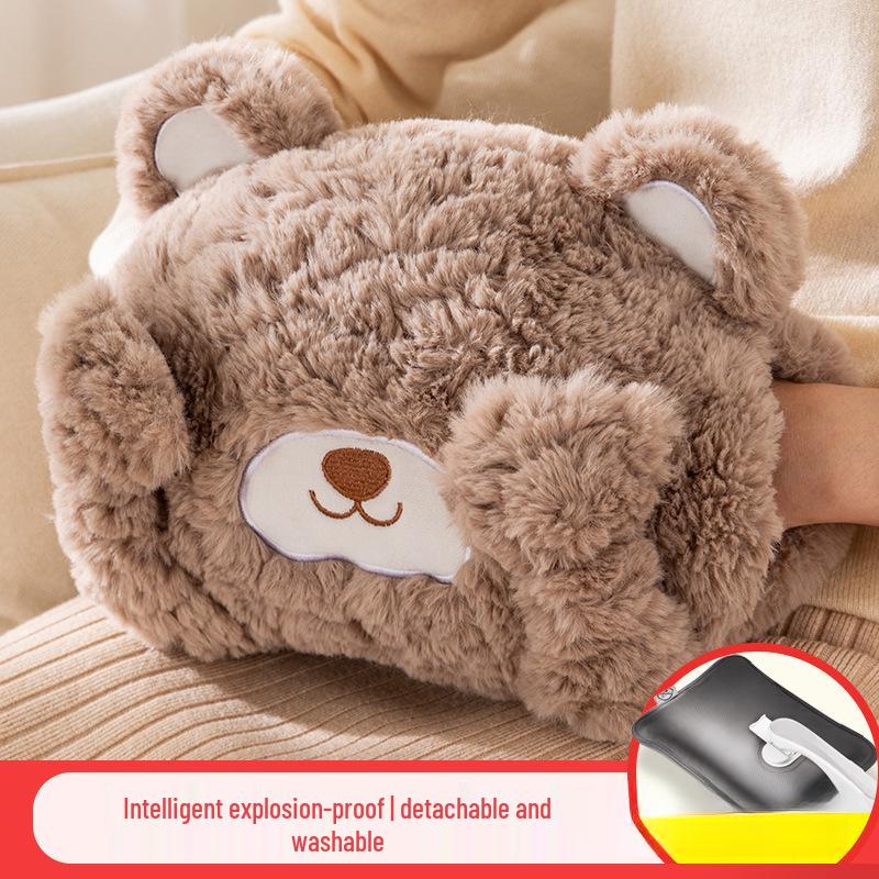 

Rechargeable Plush Hot Water Bottle Hand Warmer - Cute Explosion-Proof Design for Baby Girls, Winter Use.