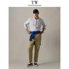 Teenie Weenie Men's American Casual Striped Oxford Long-Sleeve Shirt