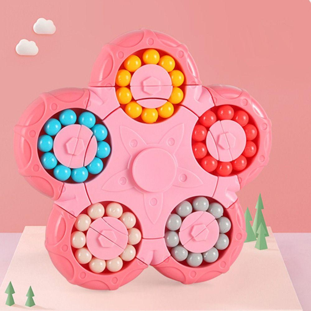 Ten-sided Rotation Spin Bead Puzzles Game 2 In 1 Fingertip Cube Toys   Decompression Toy