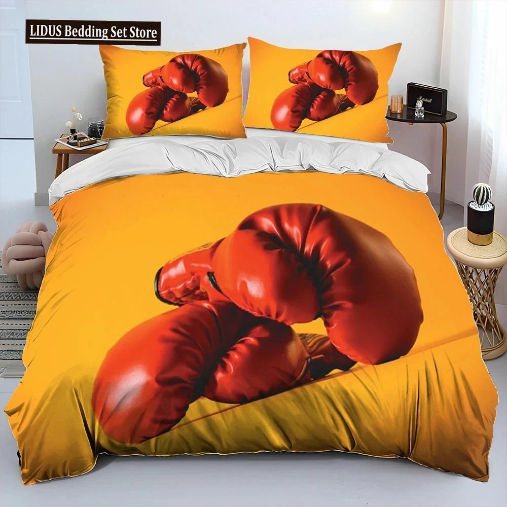 Set Letto Piumone 3D Guanti da Boxe Boxer Fight, Copripiumino Set Letto Copripiumino Federa, Set Letto Matrimoniale King Queen Adulto