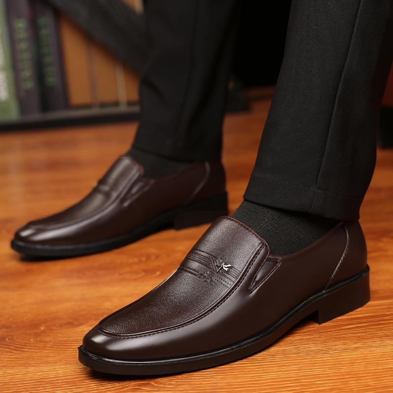 Formal Shoes for Men Slip On Casual Business Shoes Fashion Office Worker Men's Leather Shoes