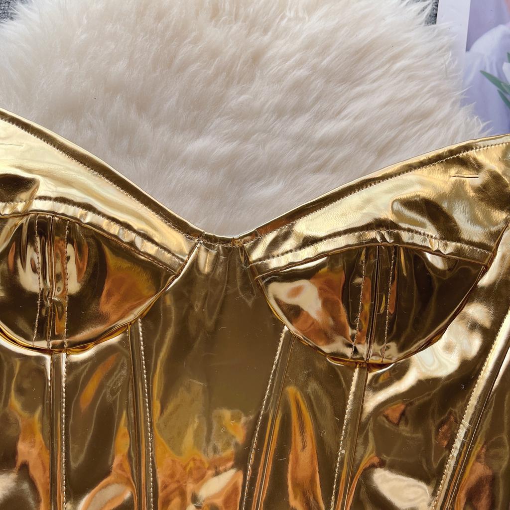 Hotsweet Tank Top for Women Cropped Strapless Irregular Sleeveless Outwear Bustier Bling Ins Solid Camisole Autumn Dropship