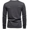 2023 Men's European & American Henley Collar Long Sleeve Solid Casual T-Shirt