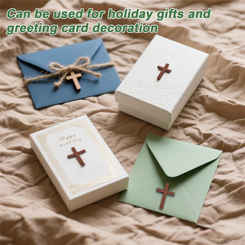 For Pocket Prayers Crafts Small Wooden Cross Mini 100Pcs For Easter Egg Filler Charms For Easter Christian Gift