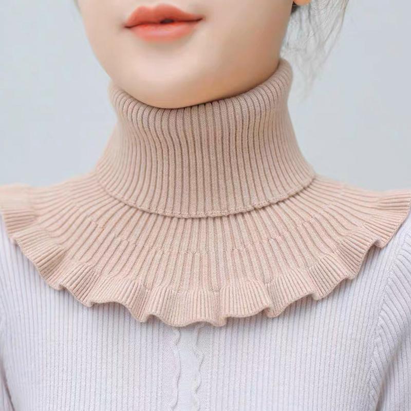 Women Knitted Fake Collar Scarf Warm Turtleneck Neck Warmer Detachable Winter Windproof False Scarf