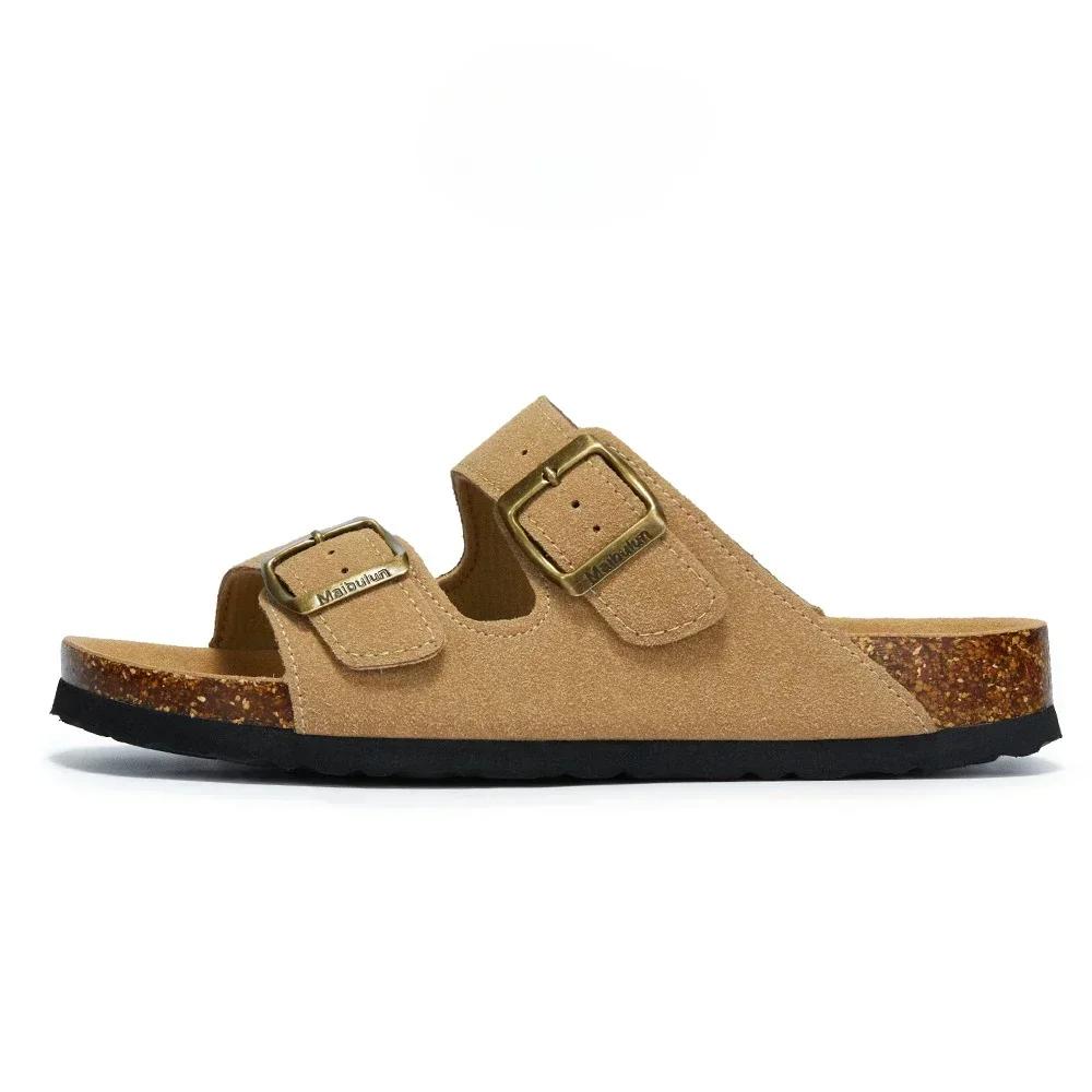 2024 New Summer Women's Cork Slippers Luxury Indoor Bottom Non Slip Shoes For Women Men Slippers Casual Beach Flip Flops Sandals