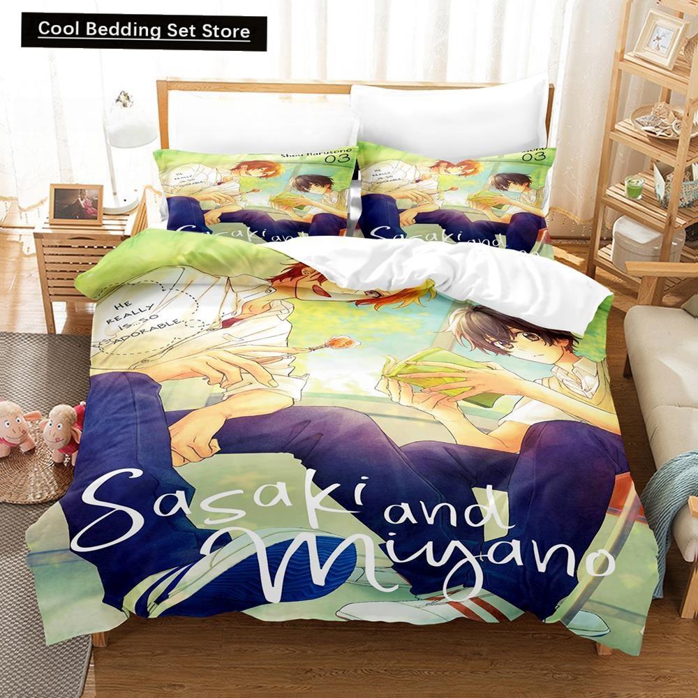 3D Druck Anime Bettwäschesets Kawaii Sasaki To Miyano Bettwäscheset Einzelbett Twin Full Queen King Size Bettset Aldult Kinder Schlafzimmer
