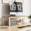 Desktop Monitor Riser Stand with Keyboard Tray and Storage Rack