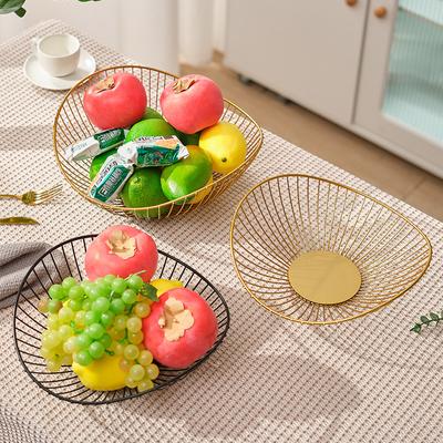 Obstkorb aus Eisenkunst, Süßigkeiten-Snack-Tablett, Obstteller im nordischen Stil, Snacks, kreativer Obstschalen-Aufbewahrungskorb, Küchenorganizer