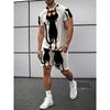 Fashion Men's Casual Suit T-shirt Shorts Two-piece Set Summer Simplicity