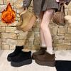 Women's Large Size Soft Elastic Winter Warm Cold Padded Snow Boots Non-slip Wear-resistant Outdoor Casual Sneakers Martin Cotton Boots