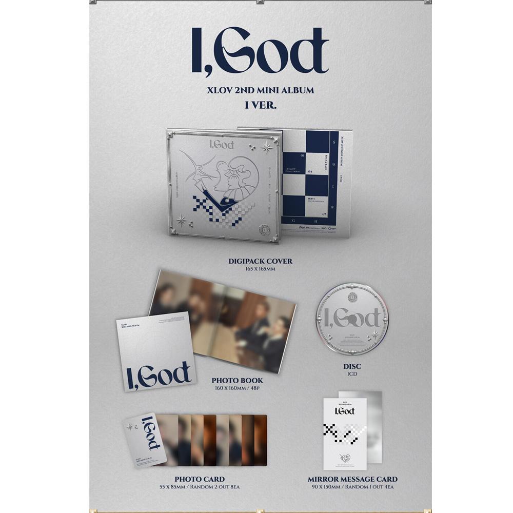 [הזמנה מוקדמת] XLOV I,God אלבום K-Pop CD כרטיס צילום רשמי סט 4 גרסאות