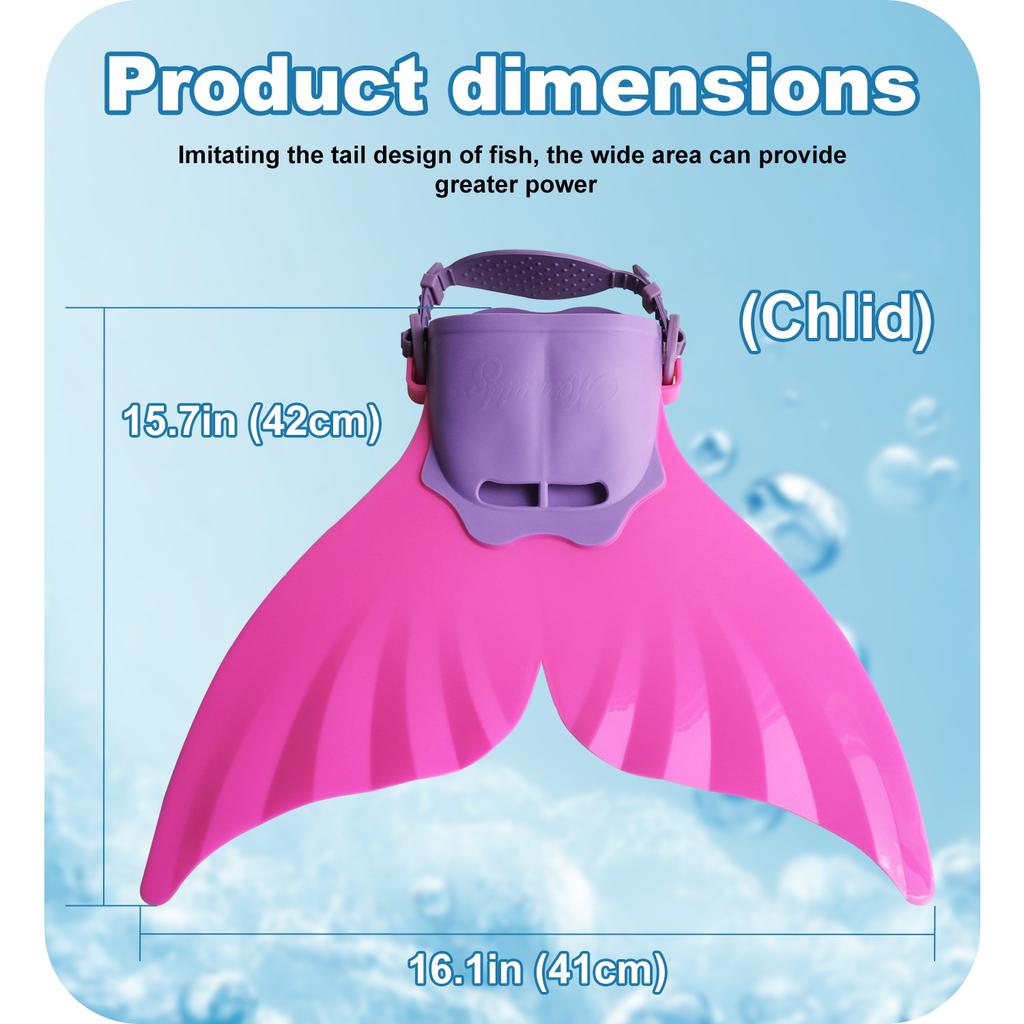 Palmes de sirène réglables en Silicone, entraînement à la natation et plage, aileron dur à corps souple avec 3 poignées antidérapantes, équipement de 