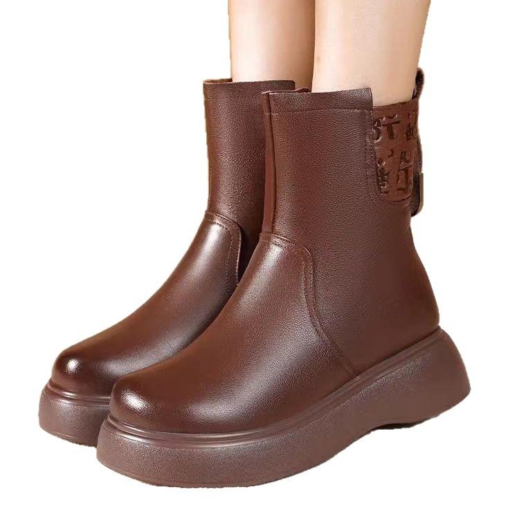 Women's lightweight comfortable thick soled anti-cold warm padded snow boots non-slip wear casual outdoor sports waterproof Martin cotton boots