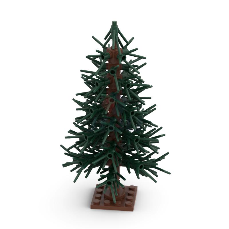 Non-Toxic 138 Pcs Cedar Tree Model Green Scenery Landscape Building Blocks Moc City Street Scene Plants Decoration Bricks Kid Toy Gifts