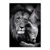 Czarny Biały Lew Plakat Zwierzę Płótno Malarstwo Wydrukuj Mural Sztuka Ścienna Obrazy do Salonu Sypialni Dekoracja Domu Bez Ramki