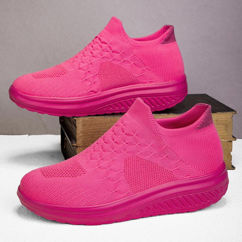 Fashion Women Single Shoes Summer New Style Vulcanized Fashionable Thick Sole Lightweight Mesh Women's Casual Breathable Sneakers Shoes