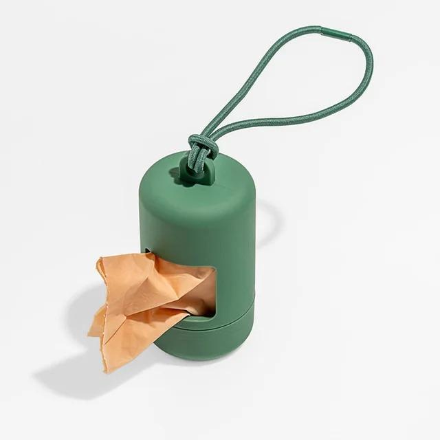 Dispensador portátil de bolsas para excrementos de perro, elegante y lujoso, dispensador de bolsas para desechos de mascotas, suministros de limpieza (green,No Trash Bag) verde