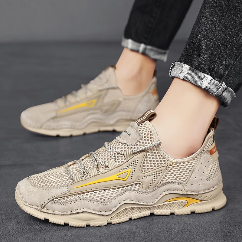 Fashion Outdoor Mesh Men Sneakers Slip On Men Loafers Breathable Summer Casual Shoes For Men Lightweight Camping Hiking Shoes