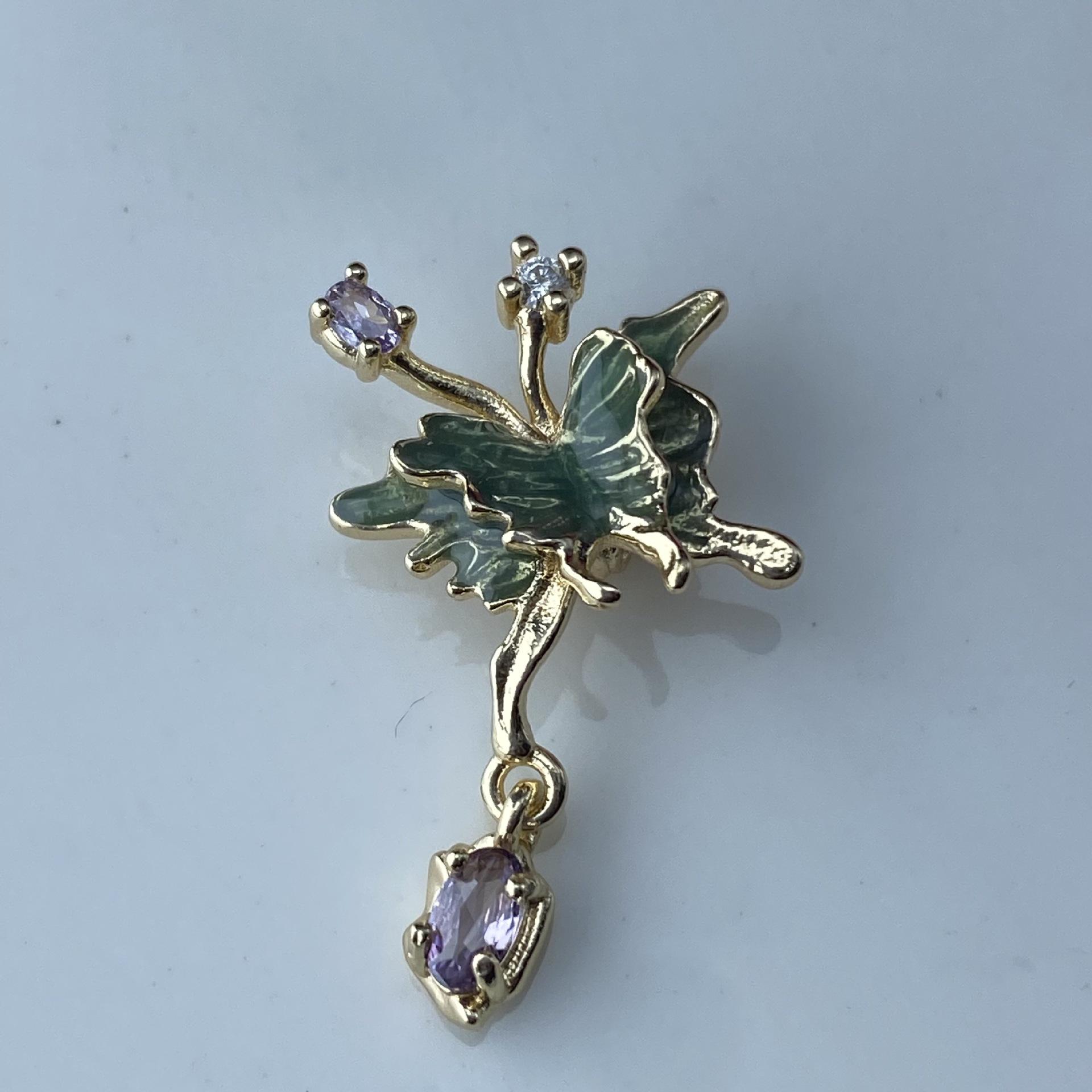 Zircon-Colored Butterfly Spacer Beads for DIY Jewelry