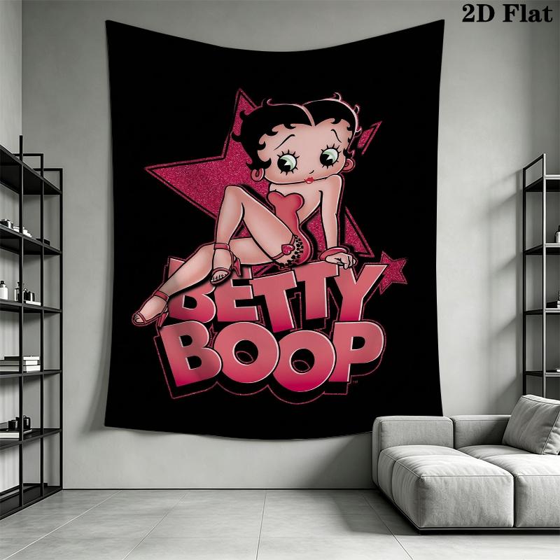 betty boop Wall Tapestry Aesthetic Wall Hanging Printed Fabric Blanket Decorative Tapestries for Bedroom Living Room Home Decor