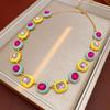 Set Collana Patchwork di Strass Vintage - Gioielli Clavicola Stile Corte Retrò