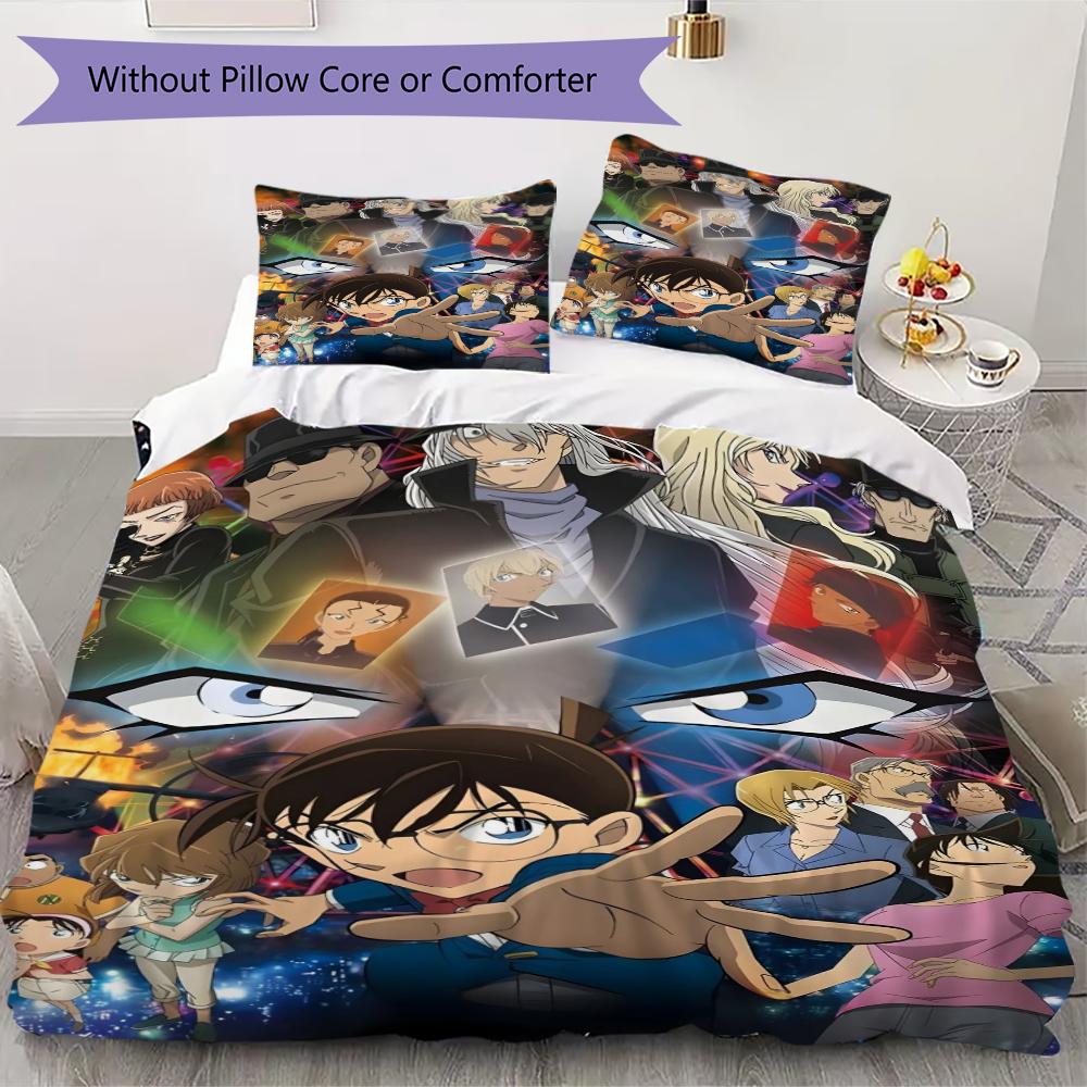 Detective Conan Anime Mystery Characters Bedding 1 Duvet Cover 2 Pillowcase Without Core Without Core Soft And Comfortable