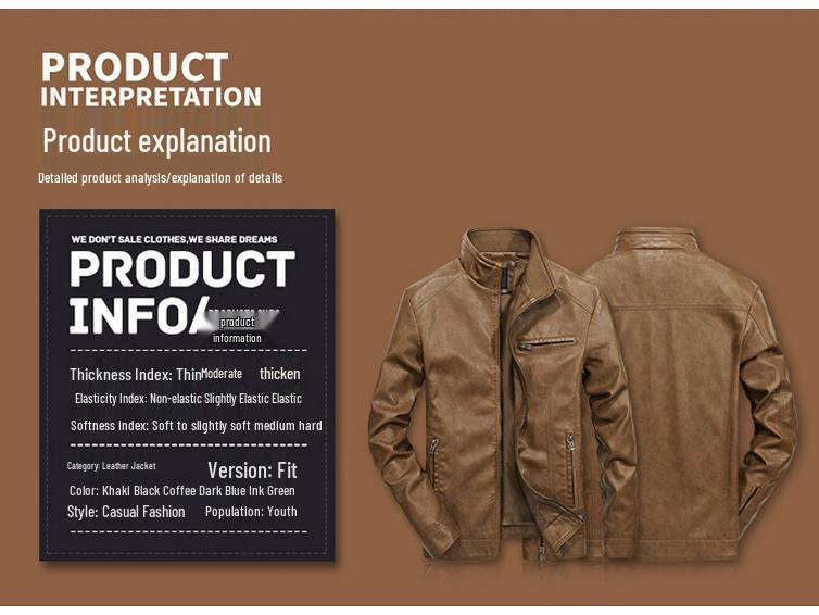 2022 Spring/Autumn Men's PU Leather Jacket - Youth Korean Style, Casual & Trendy