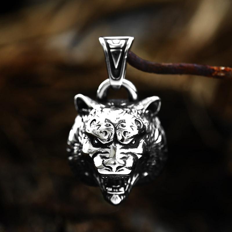 BEIER 316L Stainless Steel Domineering Tiger Head King Of Beasts Men's Pendant Necklace Punk Animal Fashion jewelry LLBP8-499P