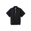 T-shirt à Manches Courtes Pull Ample Sportif à Col Montant Demi-Zip avec Imprimé Logo Lettre Homme Hauts Noir FB7053-010