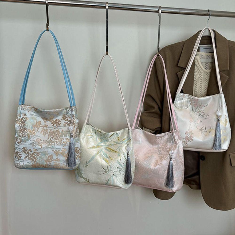 Elegant Chinese Style Shoulder Bag Exquisite Hanfu Printing Handbag Sweet Cheongsam Bag  Wedding