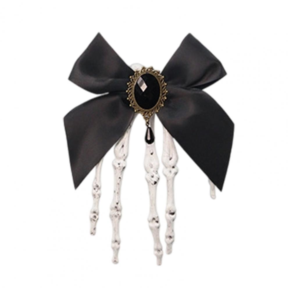 Hair Accessory Versatile Hair Clip Skull Claw Hair Accessories for Girls Halloween Skeleton Hand Clips with Bowknot