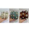 Pearl & Seashell Embedded Cuff Bangles - Ocean Theme Boho Resin Bracelet Trendy Stackable Bracelets for Women