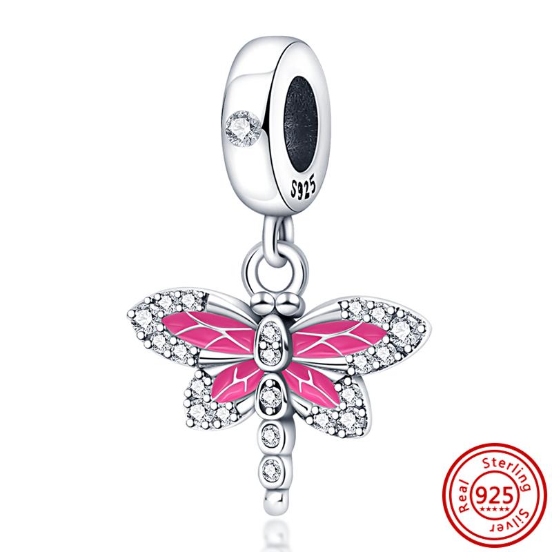 The Latest 925 Sterling copper Butterfly Flower Series Original Charm Fashion Bead Pendant Is Suitable For Girls To Make Gifts