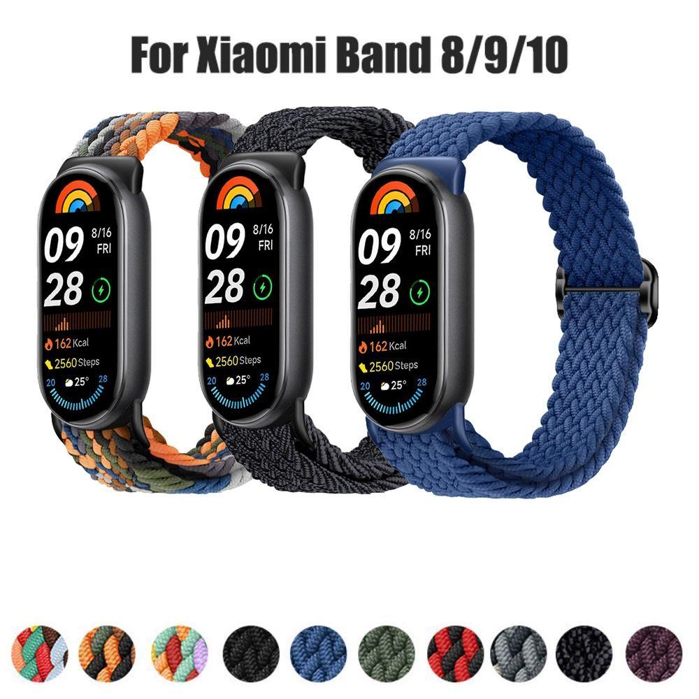 Nylon Watch Strap Knit Breathable Smart Watchband Soft Multicolored Watch Replacement Bracelet for Band 8/9/10 Unisex