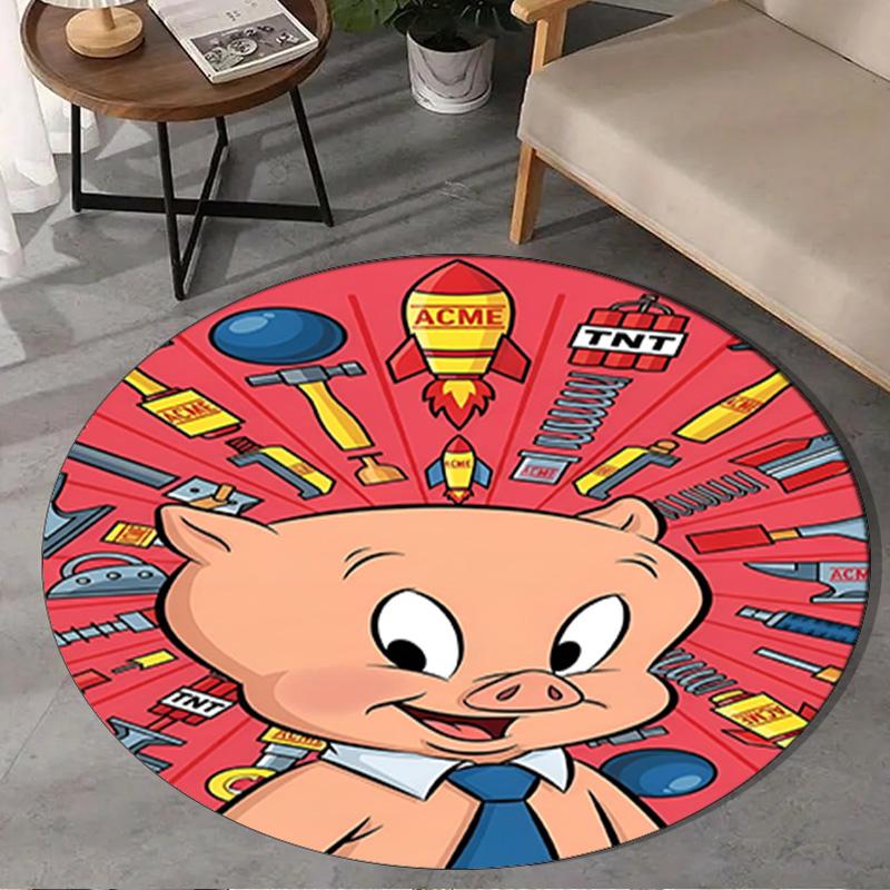 Classic Bunny Round Rug for Livingroom,Bedroom, Palyroom, Chair Rug, Area rug, Circle Carpet, Large Size Fan Christmas gift