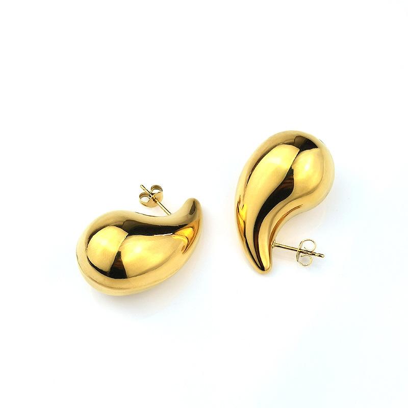 Simple water droplets, earrings, high-gloss studs, design earrings personality