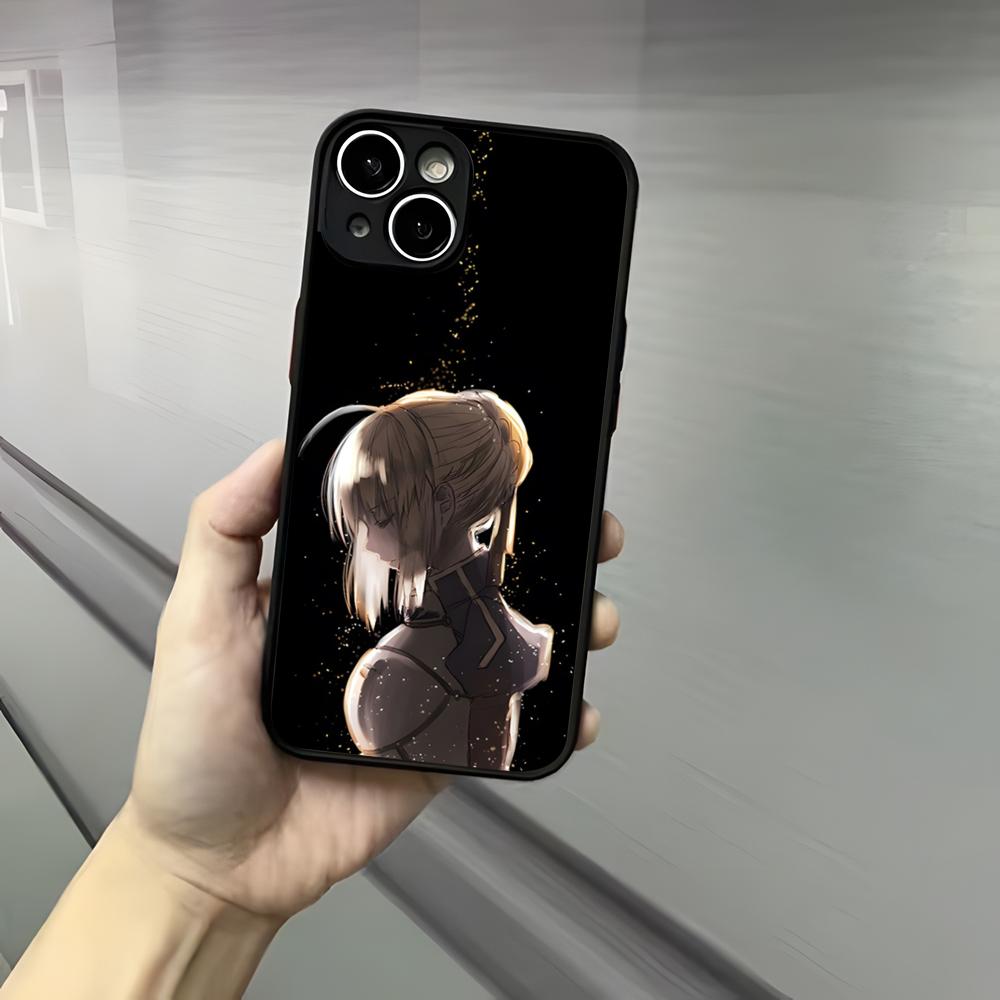 Anime Fate S-Sabe Phone Case For Iphone 17 16 15 14 13 12 Pro Max Xr Air Plus Skin Feel Black Hard Shell Cover