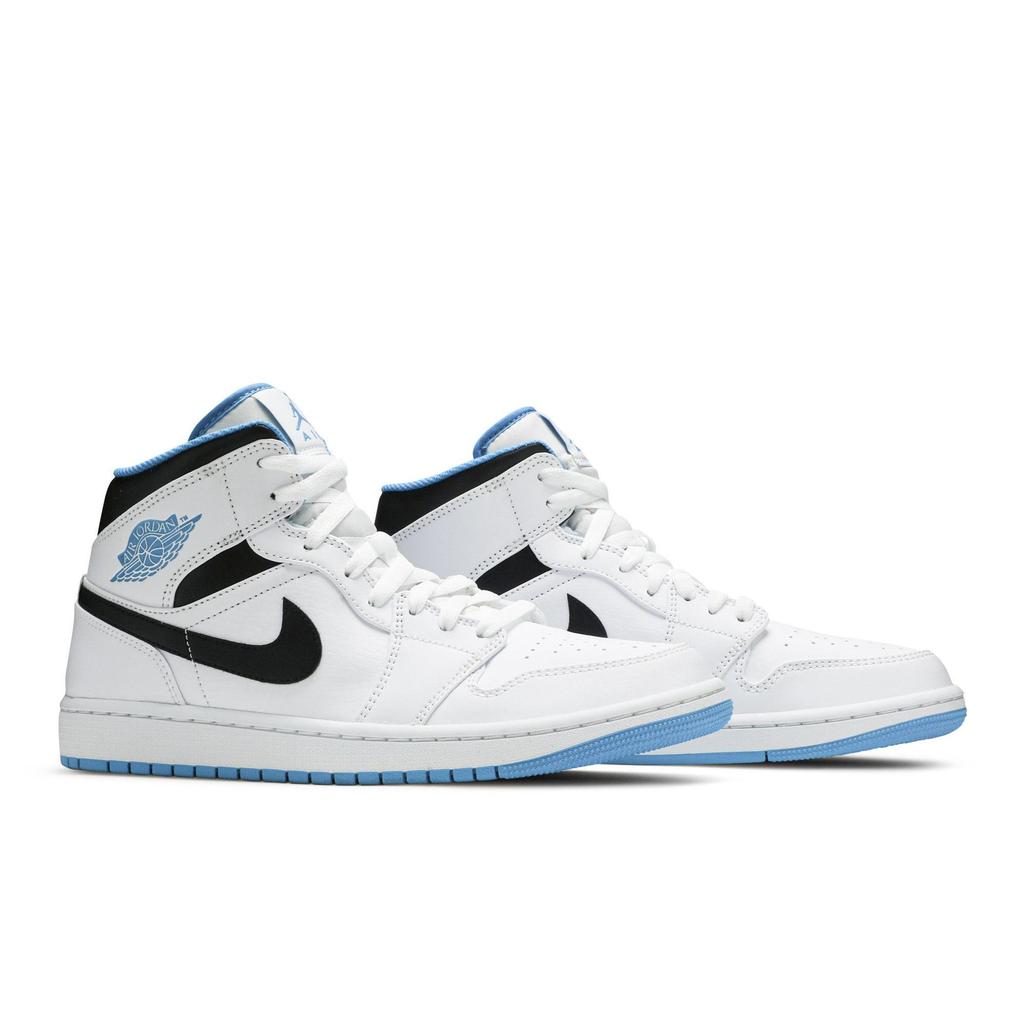 Air Jordan 1 Mid 'Laser Blue' (Unisex) White / Laser Blue / Black Vintage Basketball Shoes 554724 141