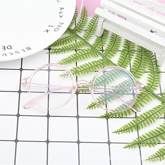 

Антисиние очки, усовершенствованные плоские очки, женская круглая модная крутая оправа для очков, мужская оправа для очков с близорукостью прозрачный розовый