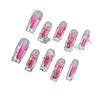 Press-On Nails With Floral Pink-to-White Gradient Chinese Style Acrylic False Women