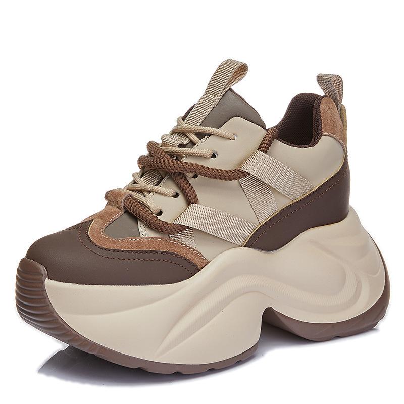 Innere Höherstellung neue flauschige Dad-Schuhe dicke Sohle Plüsch kleine Sport- und Freizeitschuhe
