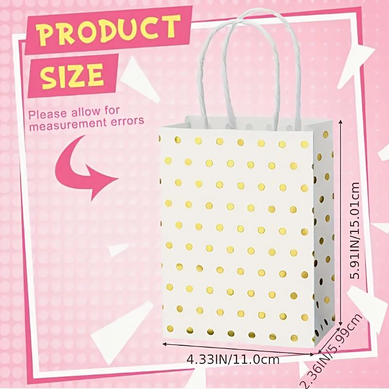 12 White and Gold Foil Gift Bags with Handles, Party Gift Bags, Birthday Bags, Wedding Bags, Christmas Gift Bags