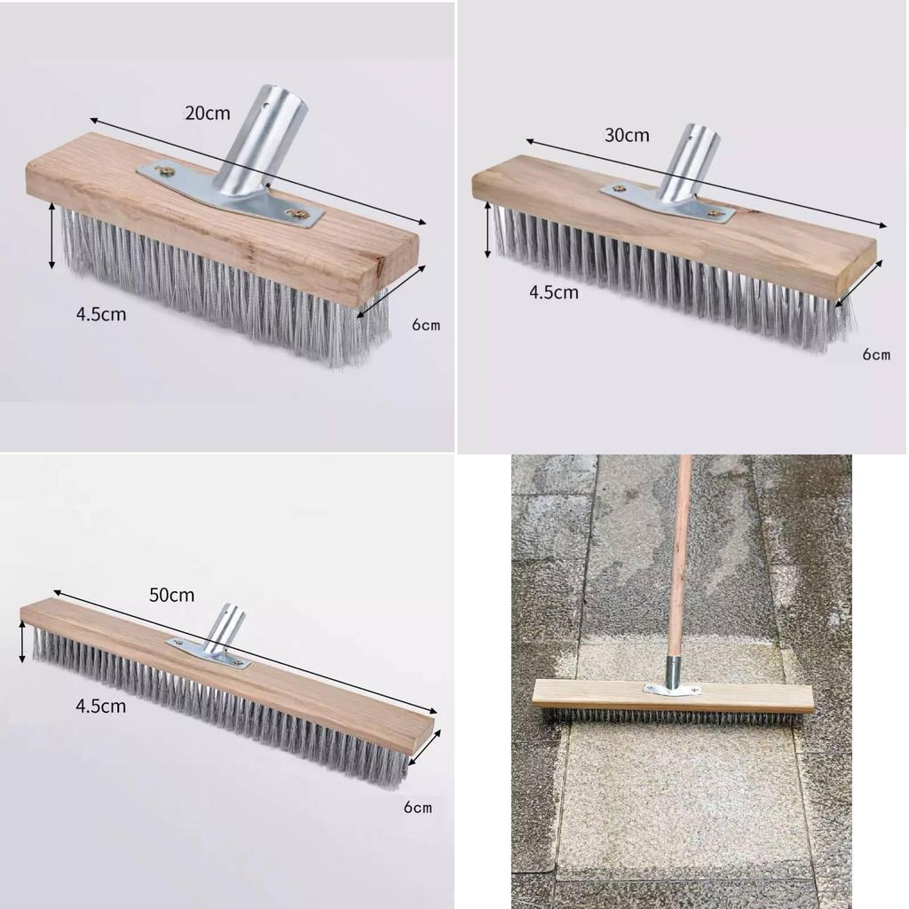 High-quality Stainless Steel Wire Floor Brush With Long Wooden Handle For Effective Cleaning