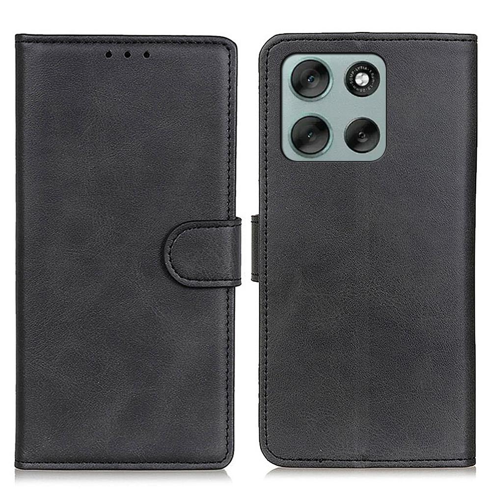 For Motorola Moto G56 5G Case Cowhide Texture Leather Wallet Stand Phone Cover