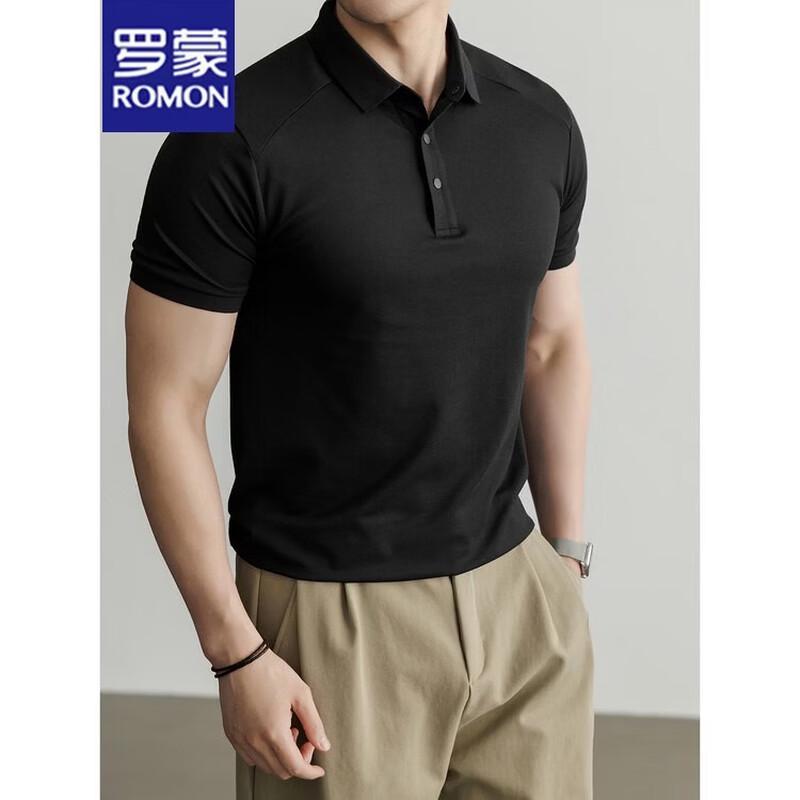 Romon Men's Cool-Touch Solid Polo Shirt